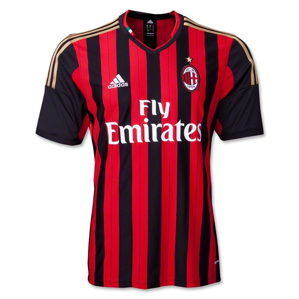 13-14 AC Milan Home Soccer Jersey Kit(Shirt+Short) - Click Image to Close